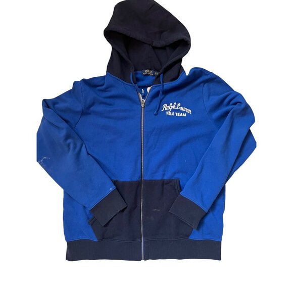 Ralph Lauren Polo Team Blue & Black Full Zip Jacket Hoodie Men's Size XL - Picture 1 of 7